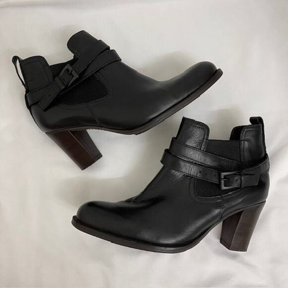 Selaria Richards Black Leather Booties Witchy Goth Classic Casual Sz 36 (US 5.5) - Picture 1 of 10